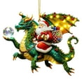 thumbnail image 3 of CoreLiving Dragon Ornament and Santa Claus, Dragon Christmas Ornaments for Tree, Flying Dragon Tree Topper Novelty Gift, Gothic Halloween Christmas Decor, 3 of 4