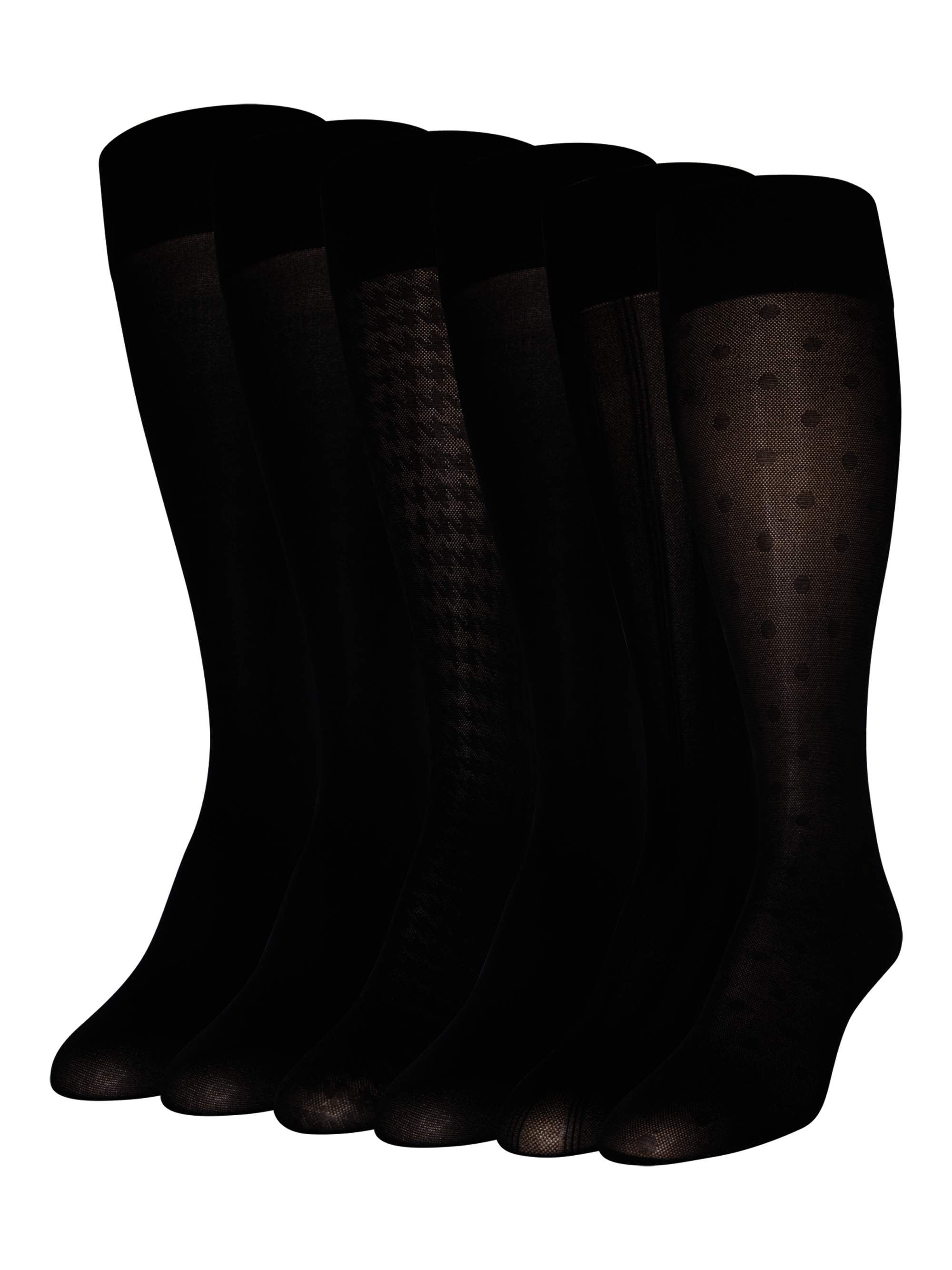 Peds Women's Knee High Trouser Socks, 6 Pairs