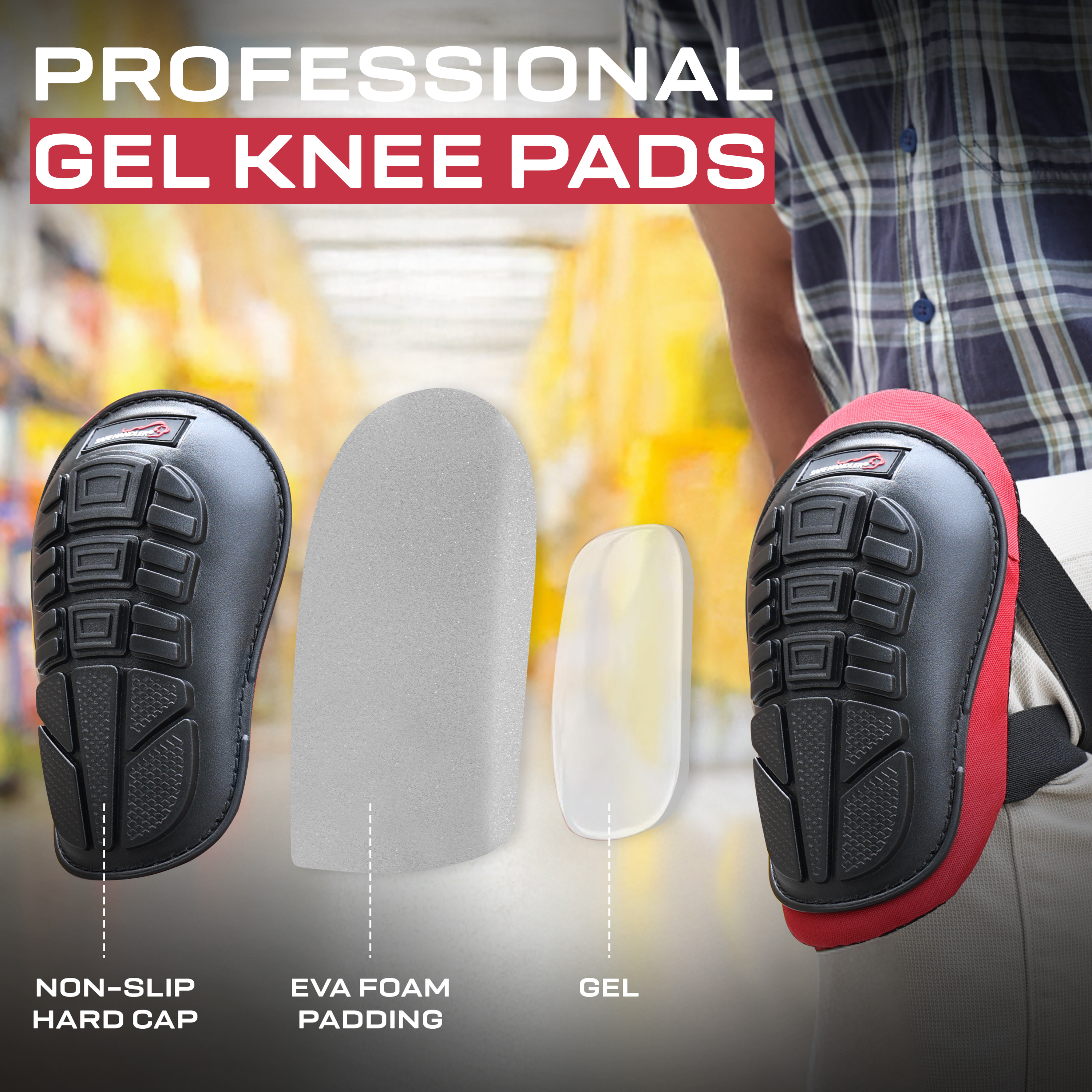 Safe Handler Gel Knee Pads with Foam Cushioning photo 7