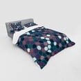 thumbnail image 2 of Ambesonne Geometric Bedding Set 4 Pcs, Vibrant Hexagon Shapes, Queen, Dried Rose Dark Teal, 2 of 2