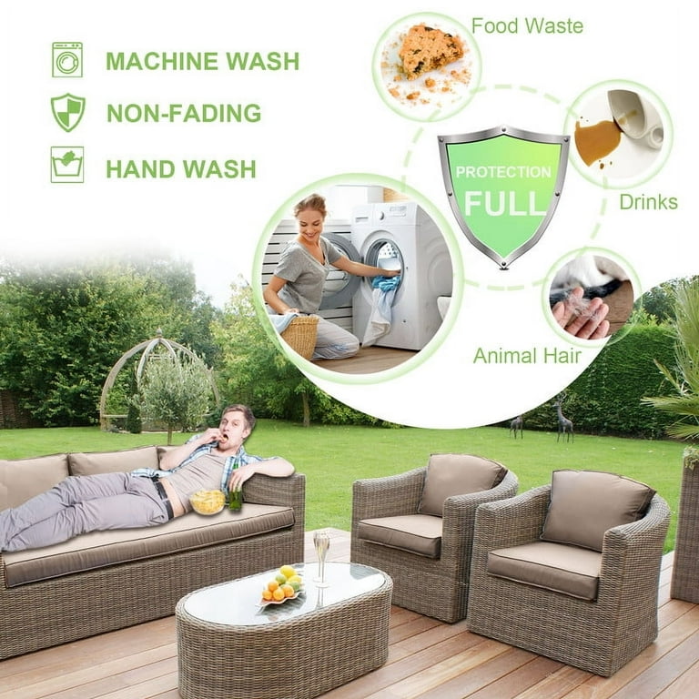 Patio Cushion Covers Set Outdoor Cushion and Pillow Replacement