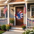 thumbnail image 3 of 12 Inch Independence Day Wooden Wreath, Patriotic Welcome Bow Door Hanger for Front Yard, Window and Porch Display,July 4th Decorations, 3 of 8