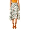 thumbnail image 3 of INSPIRE CHIC Women's Floral Tropical Boho Midi Wrap Skirt XL White, 3 of 8