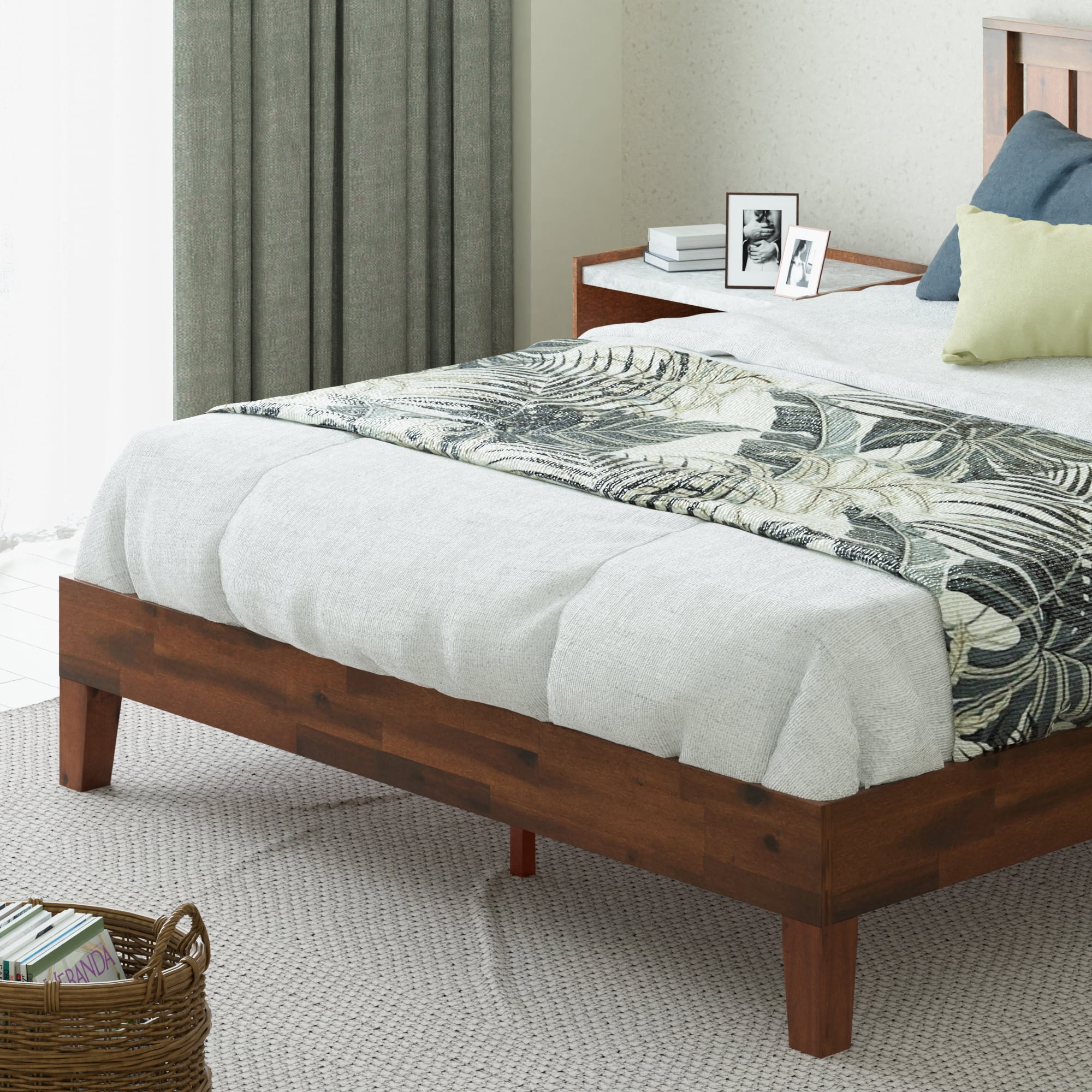 Zinus Vivek 37" Deluxe Wood Platform Bed Frame with Headboard, Twin