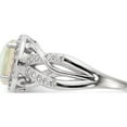 thumbnail image 3 of Sterling Silver Cheryl M Rhod-Pl Cr White Opal Cz Twisted Ring (Size 7) Made In China qcm1368-7, 3 of 5