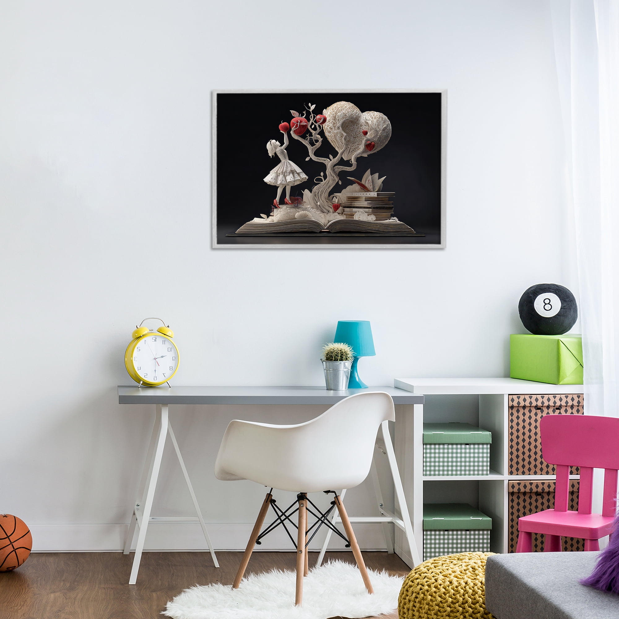 Stupell Industries Paper Sculpture Style Fairytale Gray Framed Giclee Art, design by The Wands Want