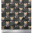 thumbnail image 1 of Soimoi Satin Silk Fabric Cap,Muffler & French Bull Dog Printed Craft Fabric by The Yard 42 Inch Wide, 1 of 1