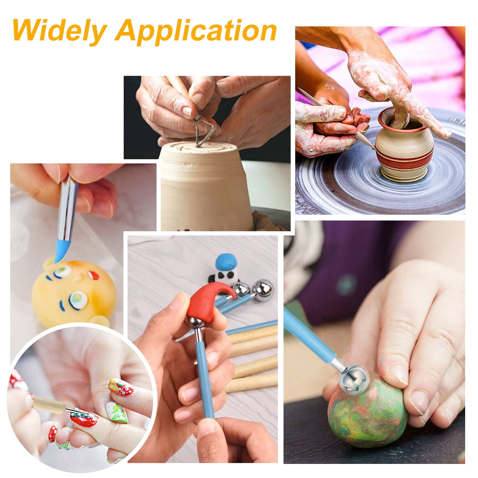 Ecjiuyi 12 Piece Ball Tools for Paper Crafts,Polymer Clay Tools,Sculpting  Set Mandala Rock Painting Art