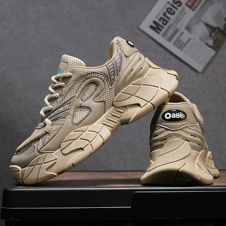 

Retro Classic All-Match Thick-Soled Men S Dad Shoes 2024 Autumn Outdoor Street Mesh Lace-Up Height-Enhancing Casual Shoes