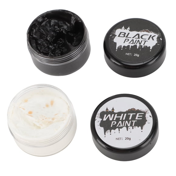 Black Clown White Face Body Paint, Gentle Black and White Face Paint Easy To Apply  for Costumes