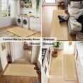 thumbnail image 5 of Soulgenix Kitchen Mats Set, 2 Pcs Kitchen Rug 17.3"×29"+17.3"×59", PVC Water Resistant Non-Slip Mats and Rugs for Comfort Standing, 0.4" Thick Anti-Fatigue Rugs for Kitchen Floor/Sink/Laundry Room, 5 of 8