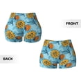 thumbnail image 5 of Fotbe Sunflowers Seamless Shorts, Womens Workout Shorts High Waist Stretch Booty Short for Gym/Yoga/Running/Biking-X-Large, 5 of 9