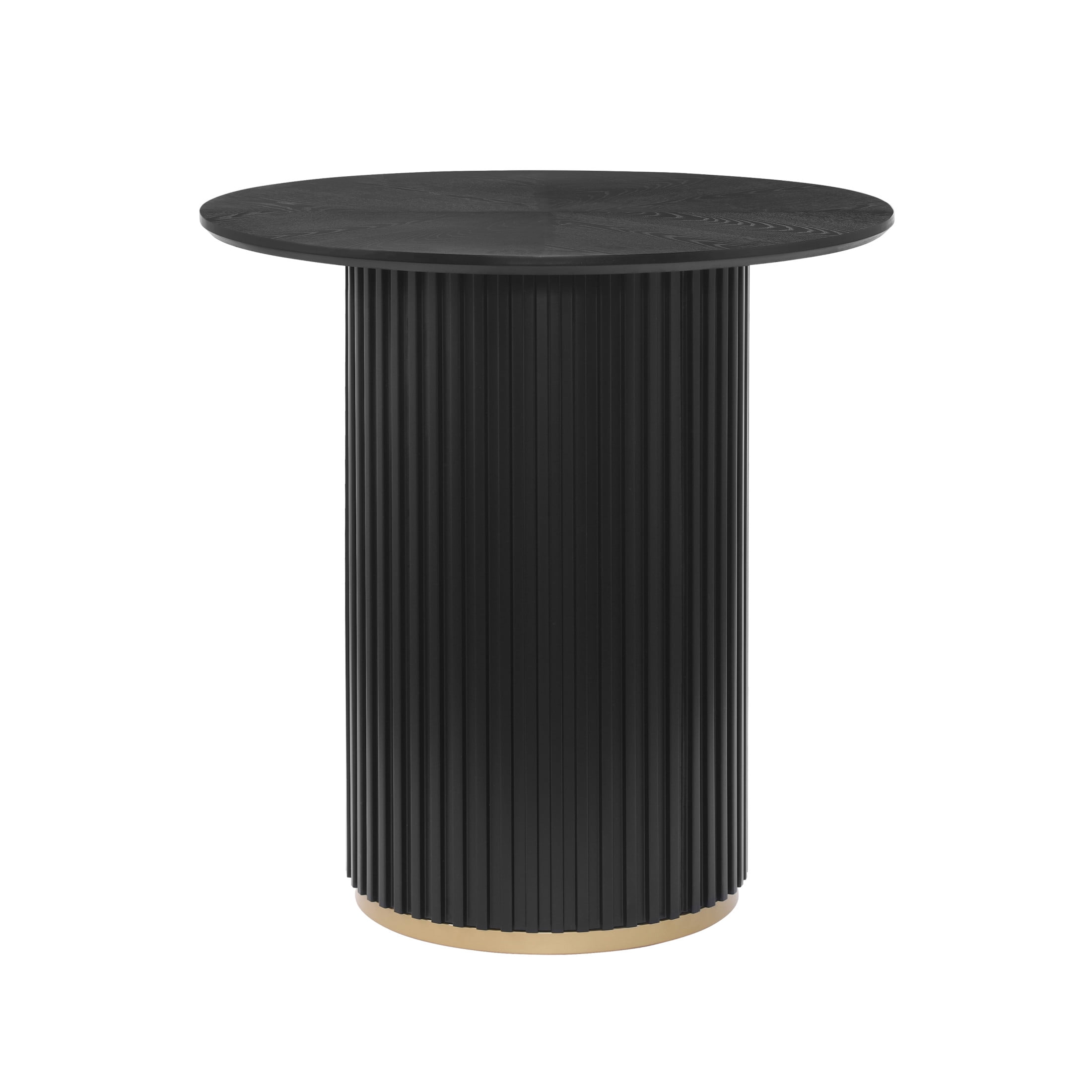 Christopher Knight Home 36.6"H Modern Round Counter Height Dining Table, Iron Fluted Base, Black