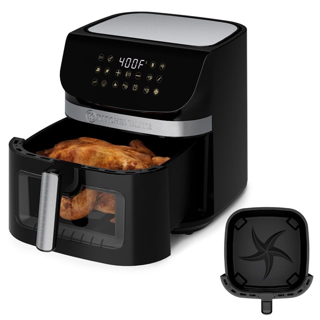 Freidora de aire de acero inoxidable Kitchen Elite, calentamiento rápido, fácil de limpiar