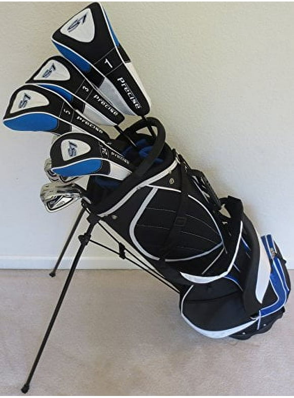 Mens Golf Set Clubs and Bag Complete Driver, 3 & 5 Fairway Woods, Hybrid, Irons, Putter Sand Wedge & Deluxe Stand Bag RH Regular Flex