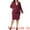Burgundy, variant on Women's Plus 2 Pcs Outfits Business Casual Suit Sets 1X Black