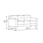 Lifestyle Solutions Taryn Curved Arms Sofa, Black Fabric