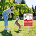 thumbnail image 3 of (2 Pack) Clean Up After Your Dog Signs, Please Pick Up After Your Dog Sign for Yard, No Pooping Dogs Signage for Yards, 8x28 Heavy Duty Aluminum Weather Resistant and Easy to Install with Stake (Red), 3 of 4