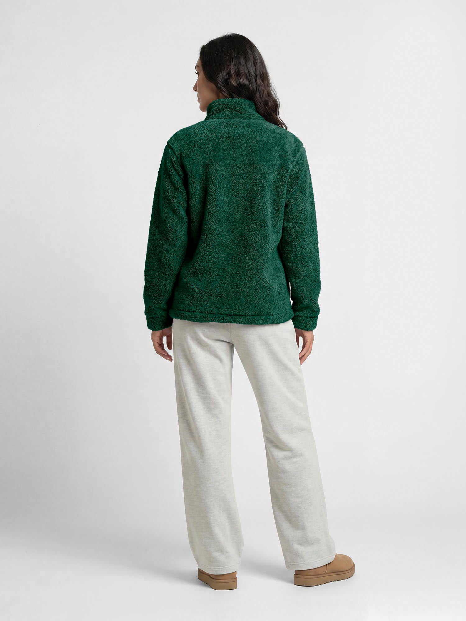 Baylor Bears Reebok Womens Relaxed Fit Qtr Zip Sherpa Pullover