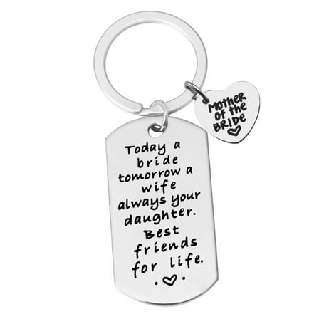 Wedding Gift for Mother of the Bride Mothers Day Gift Keychain from Daughter Birthday Gift for Women Stepmom Appreciation Gifts Thank You Jewelry Gift for Best Mother Marriage Keyring Gift from Bride