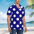 thumbnail image 5 of Daiia Navy And White Polka Dot Hawaiian Shirt for Men Gentle Cotton Regular Short Sleeve Casual-Medium, 5 of 9