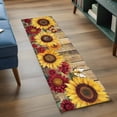 thumbnail image 3 of 2'x6' Rug Runners for Hallways Kitchen, Sunflower Brown Wooden Non Slip Entryway Beside Floor Carpet Runner, Vintage Flowers Butterfly Washable Laundry Room Bedroom Throw Rugs Mat for Family Pet, 3 of 8