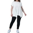 thumbnail image 2 of Agnes Orinda Plus Size Tunic Tops for Women Summer Crew Neck Flowy Swing Loose Short Sleeve Knit T Shirt Tops Blouse Casual 3X Pale White, 2 of 6