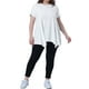 thumbnail image 2 of Tops de túnica de mujer plus size Agnes Orinda, camiseta de punto de verano con cuello redondo, suelta y fluida, de manga corta, blusa casual 1X blanca pálida, 2 of 6