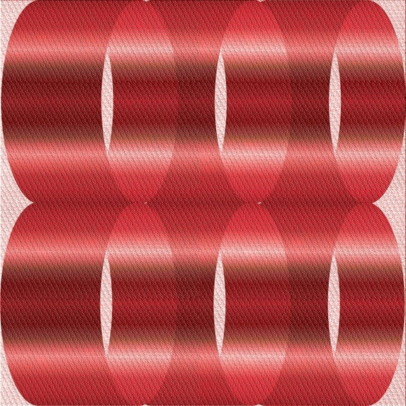 Ahgly Company Machine Washable Indoor Square Transitional Red Area Rugs, 5' Square