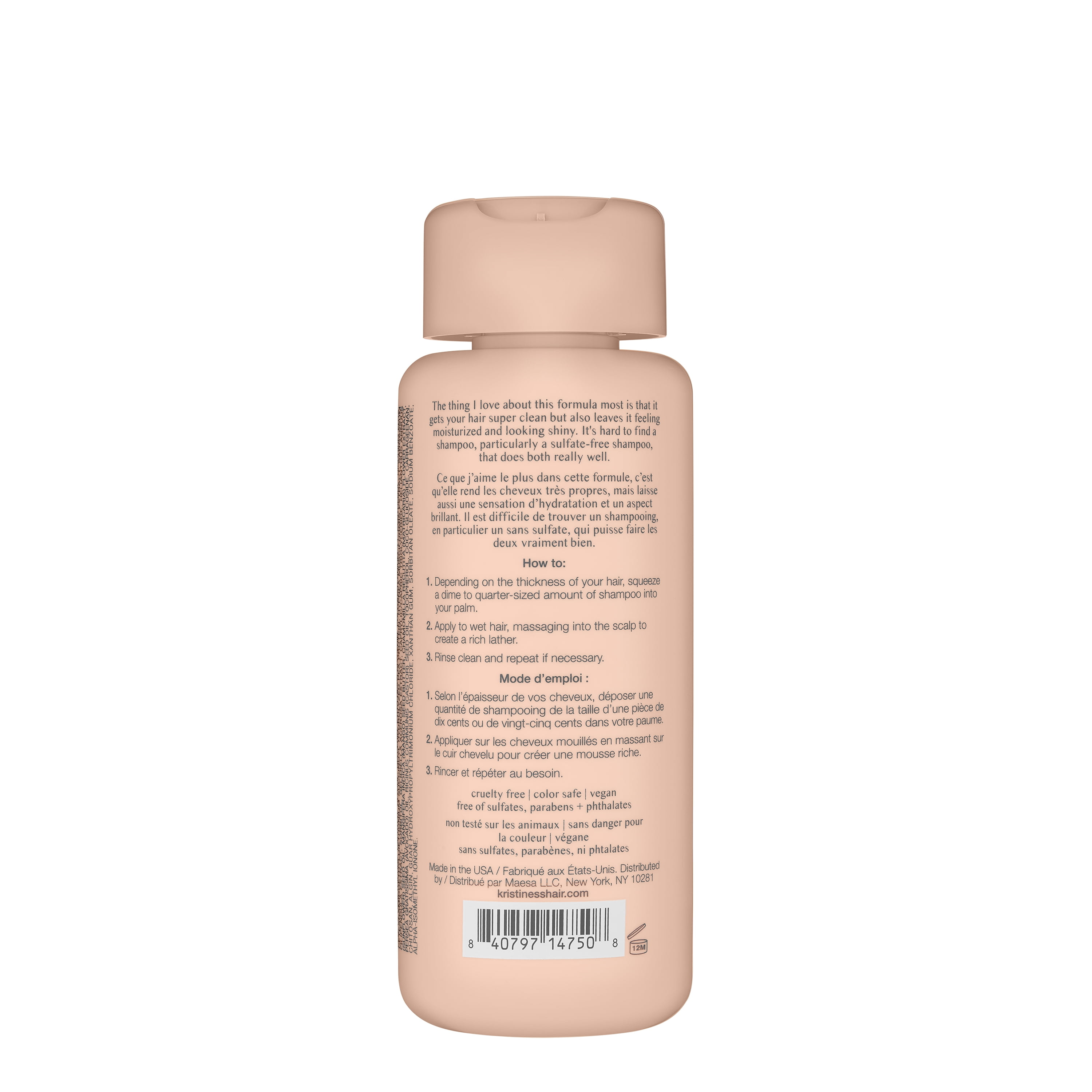 Kristin Ess Signature Moisturizing Repair Shampoo with Castor Oil for Damaged Hair + Sulfate Free Shampoo
