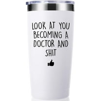 Look At You Becoming a Doctor 20 OZ Tumbler.Thank You Appreciation Doctor Gifts.Birthday,Christmas,Medical Graduation Gifts for Men Women.Dentist,Doctor,Physician Travel Mug(White)