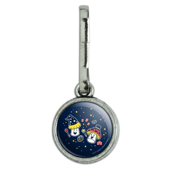 Magic Mushrooms Funny Humor Antiqued Charm Clothes Purse Suitcase Backpack Zipper Pull Aid