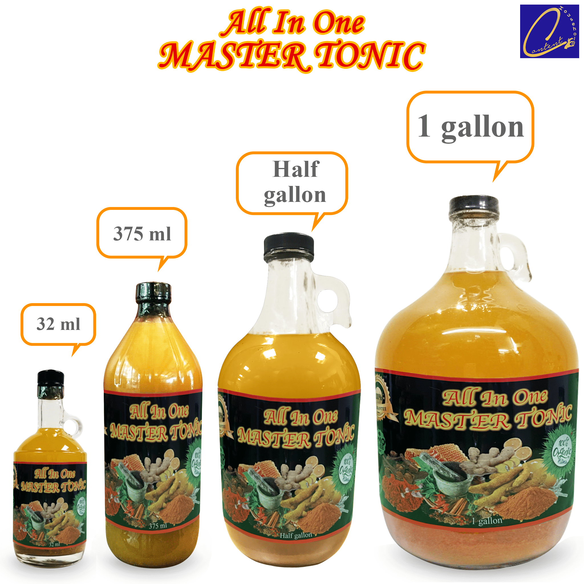 Fire Cider Master Tonic Wellness Shots | Herbal Tonic Apple Cider Vinegar Ginger Turmeric Honey | Gut Health Cleanse | Kosher Certified | Half Gallon/64oz