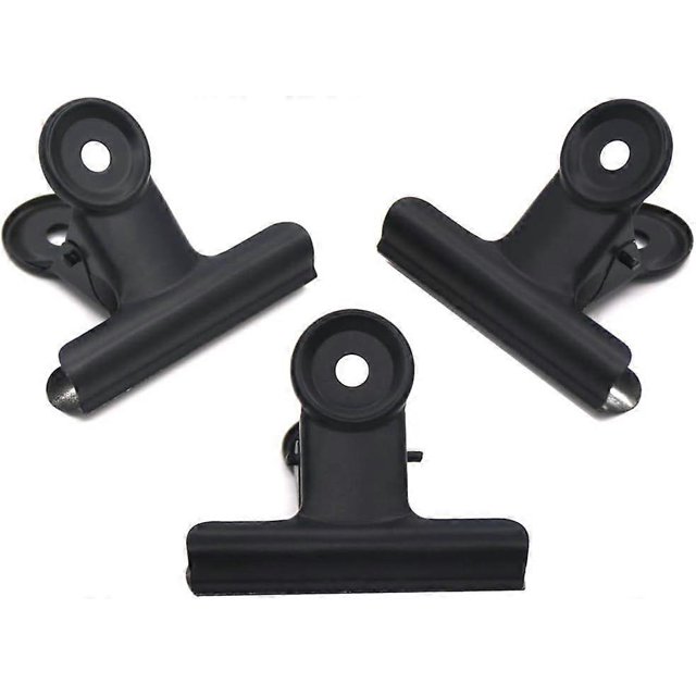 Black Metal Bulldog Clips, 20 Pack 51mm Large Hinged Paper Clips for Grocery Bags, Photos, Arts and Crafts, Office Supplies (51mm)