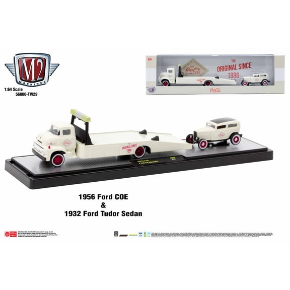 M2 Machines Auto Hauler Tw29 1956 Ford Coe 1932 Ford Tudor Sedan
