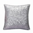 Cobowsici 16x16 Inches Solid Throw Pillow Cover Glitter Sequins