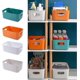 thumbnail image 3 of Plastic Storage Baskets, Pack of 5 Rectangular Baskets Storage Bins with Handles for Kitchen, Cupboard,6.5 x 9.8 x 3.9inch(Grey), 3 of 5