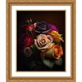 thumbnail image 2 of Maki 26x31 Gold Ornate Wood Framed With Double Matting Wall Art Titled - The Flashy Bouquet Iv, 2 of 6