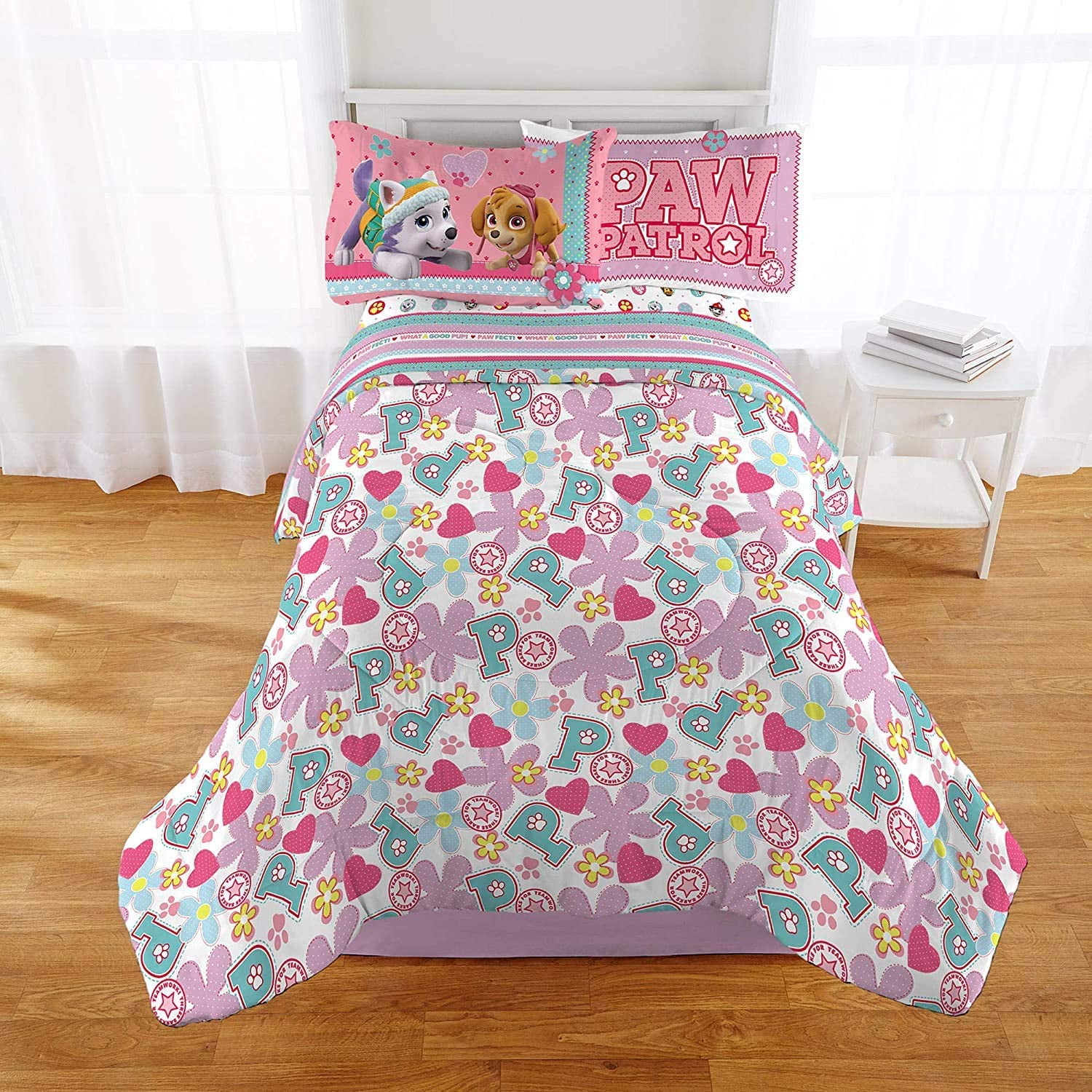 Paw Patrol Kids Twin Bedding Set Best Pup Pals Skye and Everest