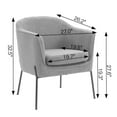 thumbnail image 4 of Aric Silver Gray Velvet Queen Bed with Contrasting Piping Accent, 4 of 8