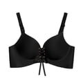 thumbnail image 2 of iHPH7 Womens Push Up Drawstring Bras Lace Up Bra No Underwire Comfort Soft Adjustable Straps Wireless Bras Black 95B, 2 of 8