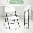 thumbnail image 3 of SUNDAN Heavy Duty Plastic Foldable Chair for Adults, Portable Folding Chair for Patio, Backyard, Party, or Wedding — Comfortable Stackable Outdoor Chair, White (8 Pack), 3 of 7
