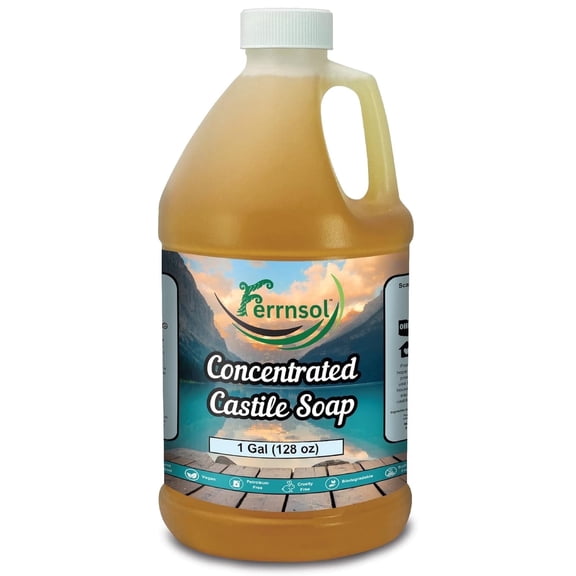 Ferrnsol Pure Concentrated Castile Soap, Unscented, All Purpose Cleaner, 1 Gallon