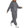 thumbnail image 5 of Womens 2 Piece Outfits Lounge Hoodie Sweatsuit Sets Oversized Sweatshirt Baggy Fall Fashion Hoodies & Sweatpants Dark Gray XL, 5 of 5