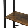 thumbnail image 4 of Industrial Ladder Shelf 4-Tier Bookcase, Plant Book Display Furniture Storage Rack Shelf with 4 Slatted Shelves for Living Room, Bedroom, Dorm, Home, Office, Rustic Brown, 4 of 5