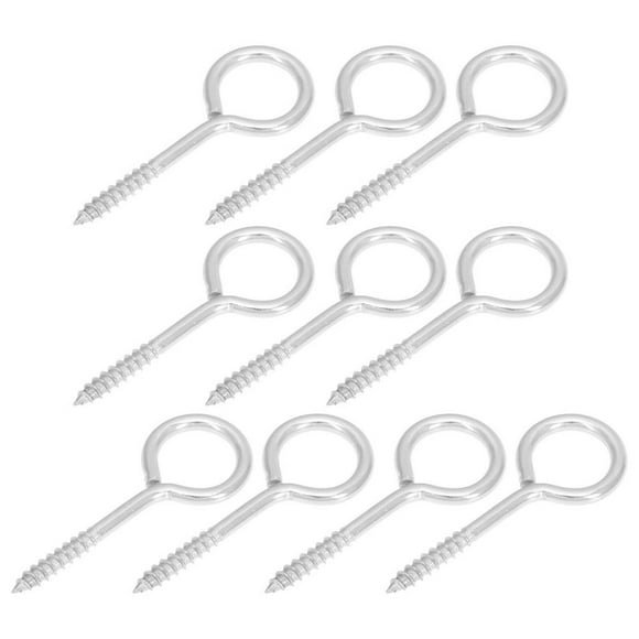 HAOAN 10pcs Heavy Duty Eye Hooks Stainless Steel Eye Screws Eye Hooks Screws for Wood