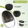 thumbnail image 4 of Easter Women'S Air Bangs Wig - Human Hair Silk Hair Wig Women'S Korean Sweet Natural Forehead Hair Wig Black Pullover Toupee St. Patrick'S Day, Wedding, Season, Anniversary, 4 of 8