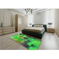 thumbnail image 5 of Ahgly Company Machine Washable Indoor Round Transitional Neon Green Area Rugs, 3' Round, 5 of 7