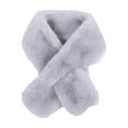 thumbnail image 3 of Opvise Cross Scarf Faux Rabbit Fur Thickened Soft Cozy Plush Cold Resistant Solid Color Autumn Winter Women Neck Warmer Collar Scarf for Daily Life Grey, 3 of 8