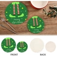 thumbnail image 4 of GZHJMY Christmas Elf Legs Green Trivets Pot Holders Set of 2, Hot Pads, Table Mats,Placemats Set for Cooking and Baking, Cotton Braided Hot Pads, 7.09"+9.45", 4 of 7